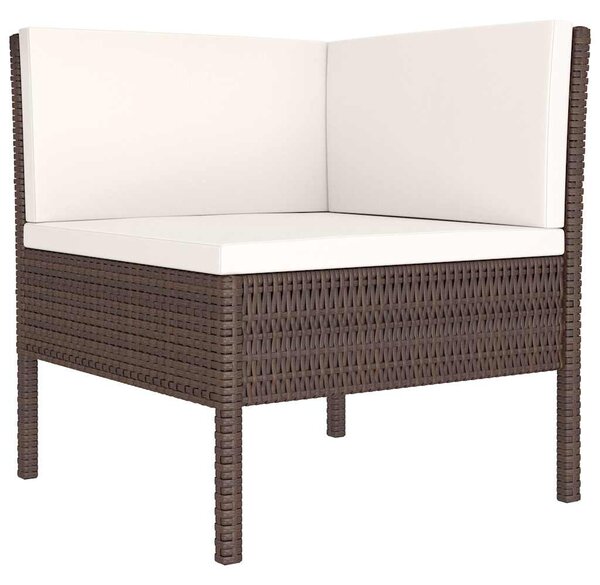 2 részes barna polyrattan kerti bútorszett párnákkal