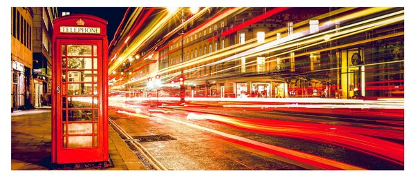 Piros londoni telefonfülke képe (120x50 cm)