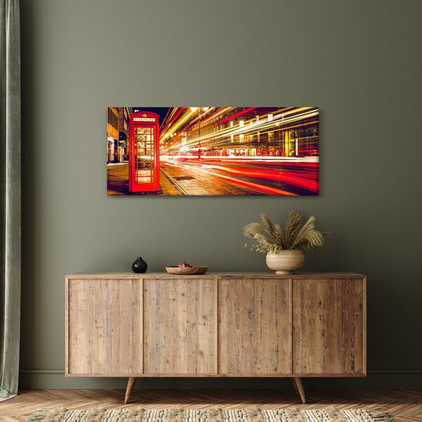 Kép - piros telefonfülke (120x50 cm)