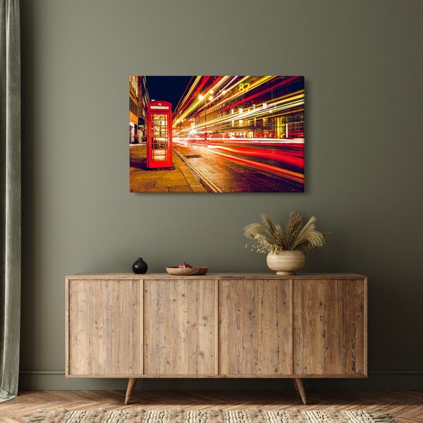 Piros londoni telefonfülke képe (90x60 cm)