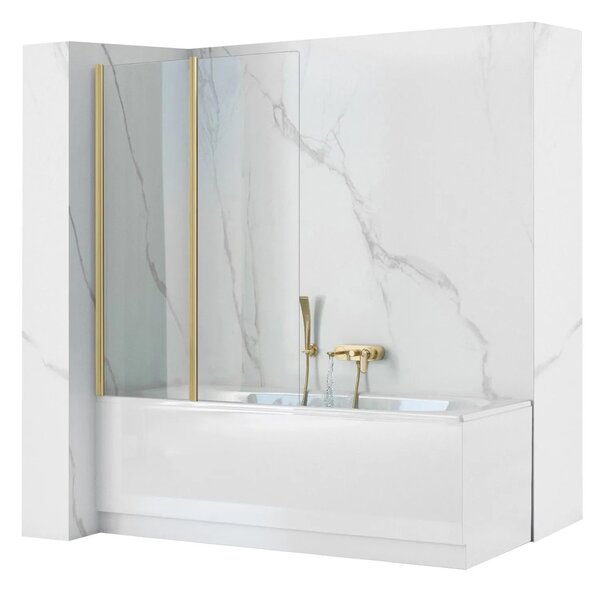 Fürdőkádparaván Rea Agat-2 80cm BRUSH GOLD