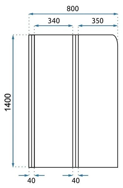 Fürdőkádparaván Rea Agat-2 80cm BRUSH GOLD