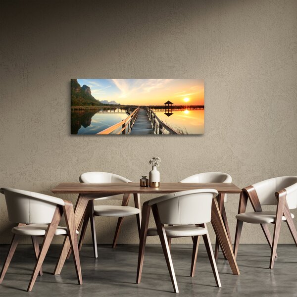 Fából készült móló képe (120x50 cm)