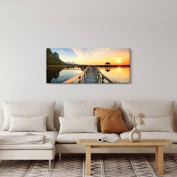 Fából készült móló képe (120x50 cm)