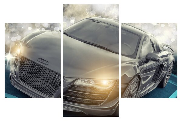 Audi autó képe - szürke (90x60 cm)