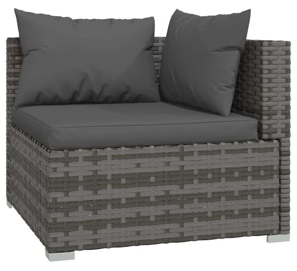 VidaXL 5 részes szürke polyrattan kerti ülőgarnitúra párnákkal