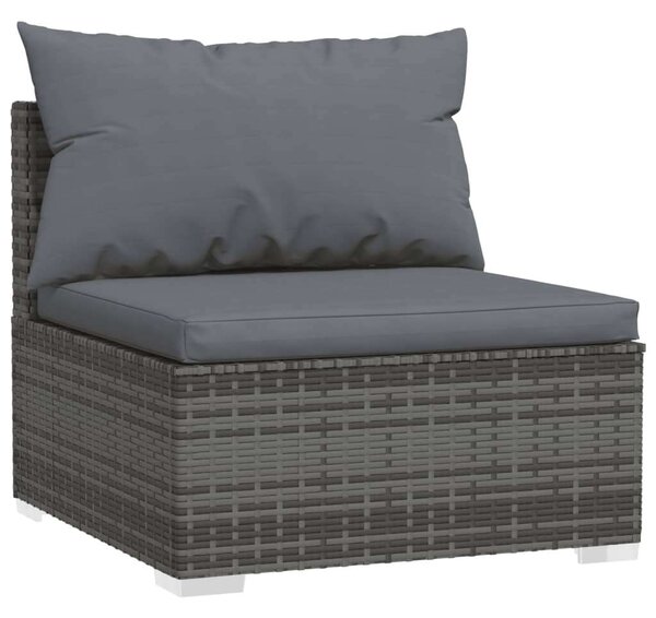 VidaXL 5 részes szürke polyrattan kerti ülőgarnitúra párnákkal