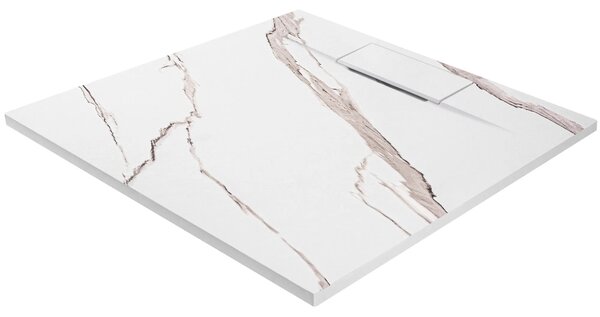 Zuhanytálca Bazalt CARRARA WHITE 90x90