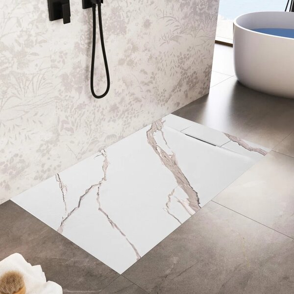 Zuhanytálca Bazalt CARRARA WHITE 80x100