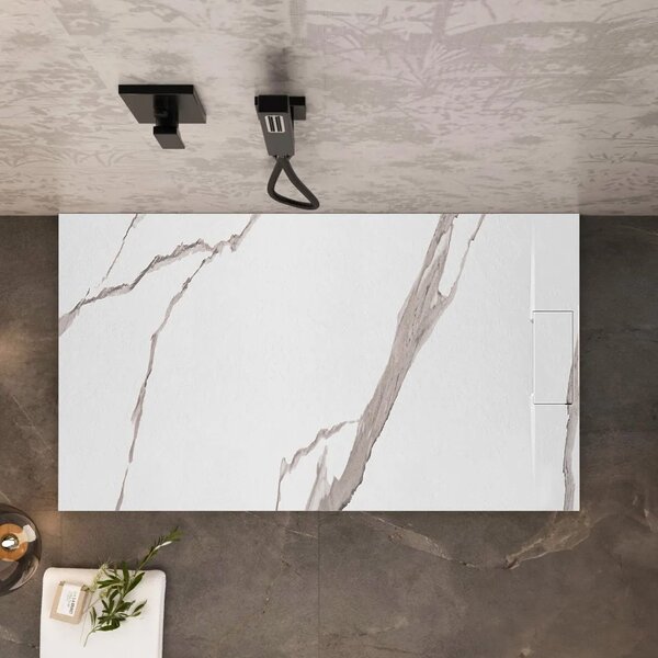 Zuhanytálca Bazalt CARRARA WHITE 80x100