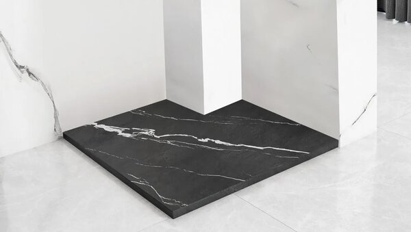 Zuhanytálca Bazalt CARRARA BLACK 90x90
