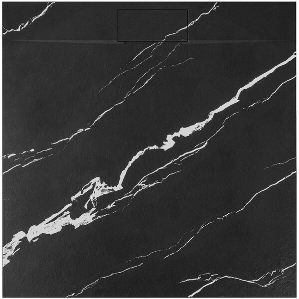 Zuhanytálca Bazalt CARRARA BLACK 90x90