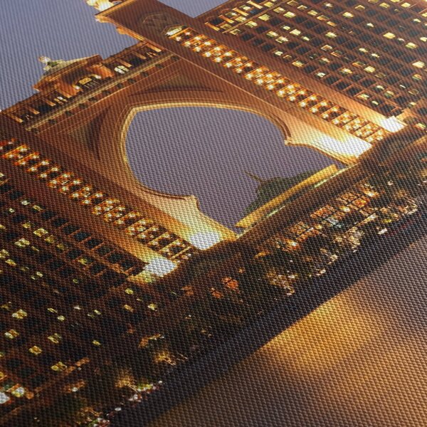 Kép egy épületról Dubajban (órával) (90x30 cm)