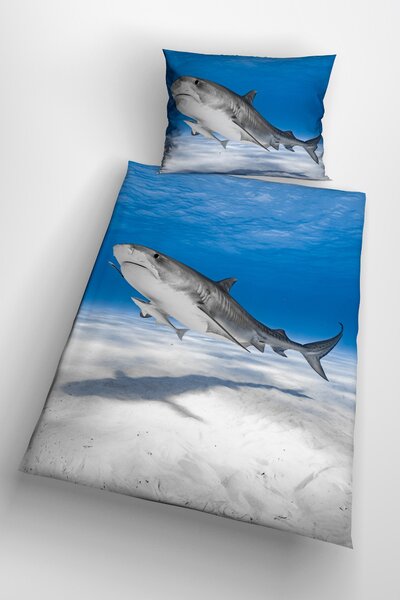 3d ágyneműhuzat Shark 140x200 cm