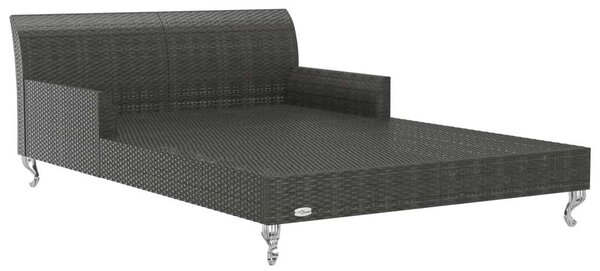 VidaXL Kert Napozóágy - 2 Személyes - Fekete Polyrattan