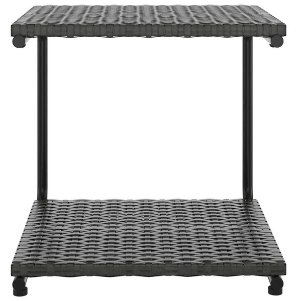 VidaXL Kert Napozóágy - 2 Személyes - Fekete Polyrattan