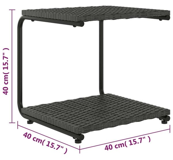 VidaXL Kert Napozóágy - 2 Személyes - Fekete Polyrattan