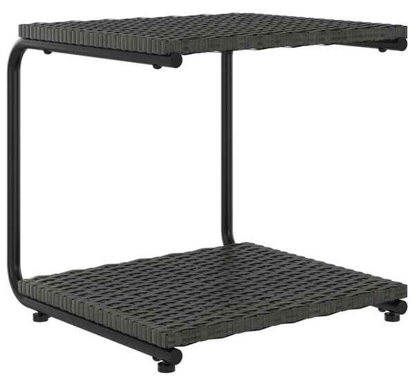VidaXL Kert Napozóágy - 2 Személyes - Fekete Polyrattan
