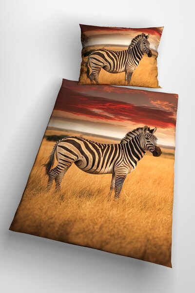3d ágyneműhuzat Zebra mikroplüss 140x200 cm
