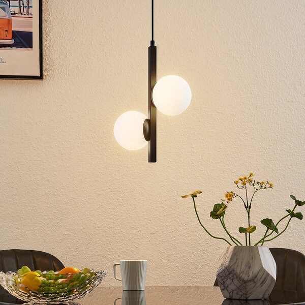 Függőlámpa Lucande, Emarin, dimmable, Fekete, Nappali, Fém, Modern
