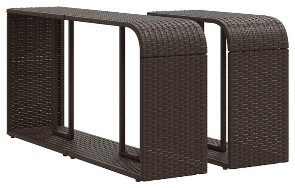 11 db barna polyrattan kerti kanapégarnitúra párnákkal