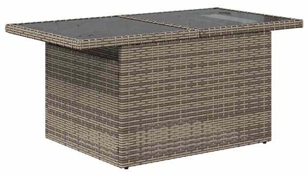 10 db szürke polyrattan kerti kanapégarnitúra párnákkal