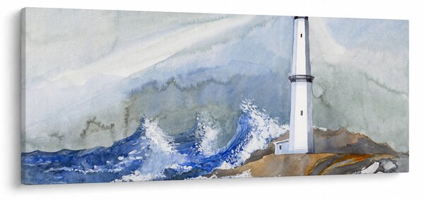 Világítótorony festményének képe (120x50 cm)
