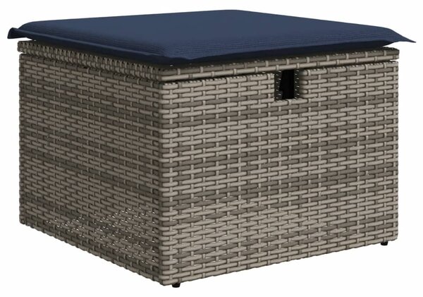 8 db szürke polyrattan kerti kanapégarnitúra párnákkal