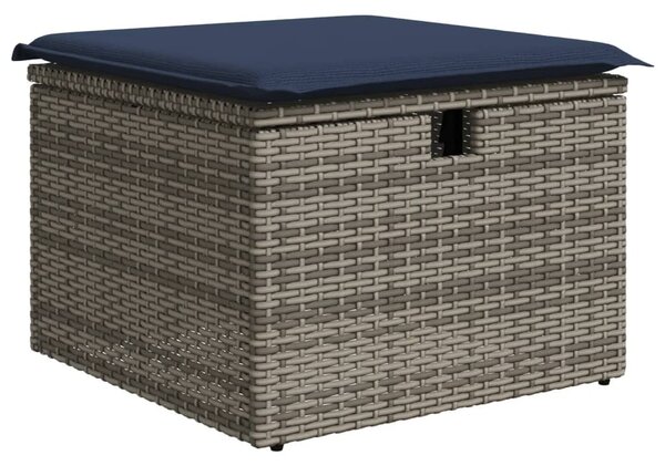 6 db szürke polyrattan kerti kanapégarnitúra párnákkal