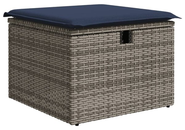 8 db szürke polyrattan kerti kanapégarnitúra párnákkal