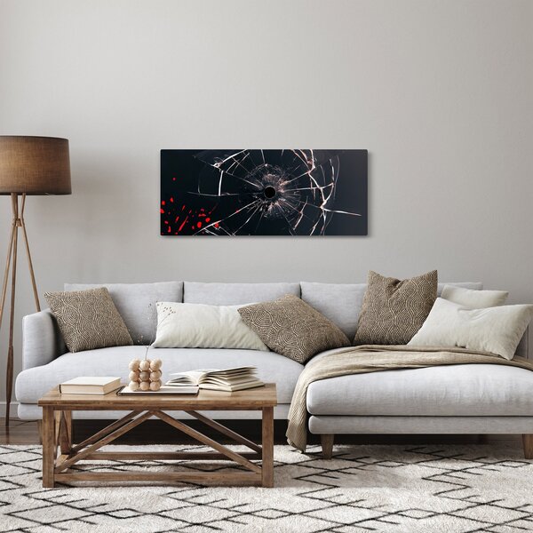 Absztrakt kép - törött üveg (120x50 cm)