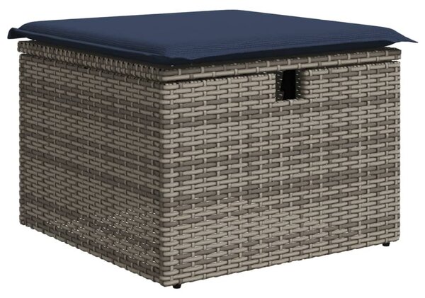 6 db szürke polyrattan kerti kanapégarnitúra párnákkal