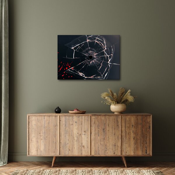 Absztrakt kép - törött üveg (70x50 cm)