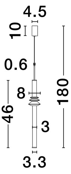 Stalactite egyágú függesztett lámpa