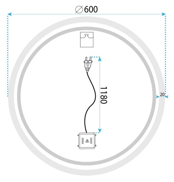 Tükör LED BLUETOOTH FFJ 60cm