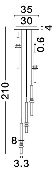 Stalactite több ágú függesztett lámpa