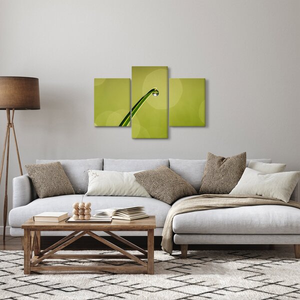 Víz csepp a fűben képe (90x60 cm)