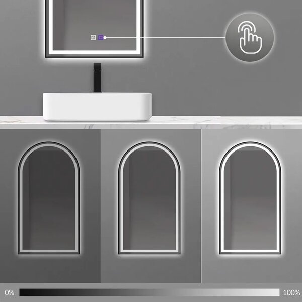 LED Tükör 60x100cm DASH BLACK