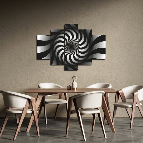 Absztrakt kép egy fekete-fehér spirál (150x105 cm)