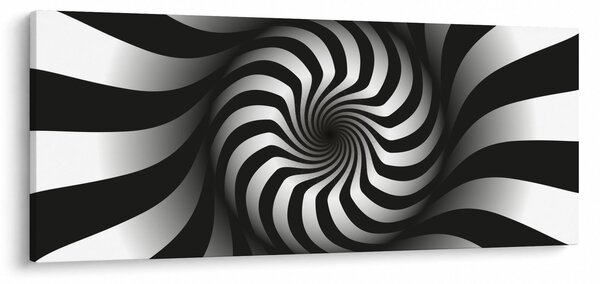 Absztrakt kép egy fekete-fehér spirál (120x50 cm)