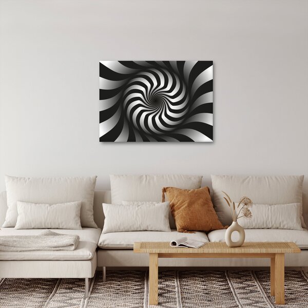 Absztrakt kép egy fekete-fehér spirál (70x50 cm)
