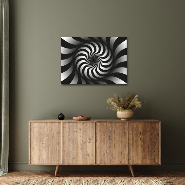 Absztrakt kép egy fekete-fehér spirál (70x50 cm)