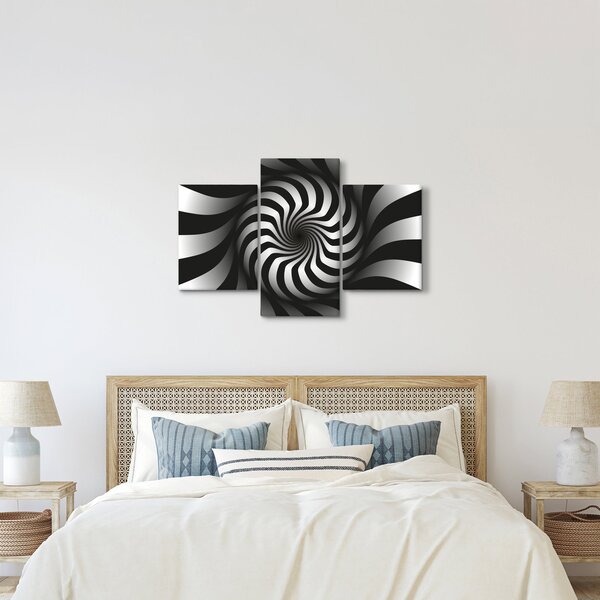 Absztrakt kép egy fekete-fehér spirál (90x60 cm)