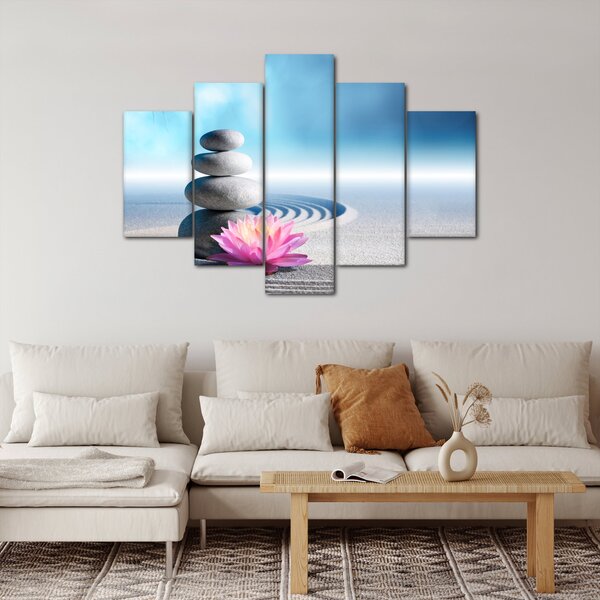 Homok, liliom és spa kövek képe (150x105 cm)