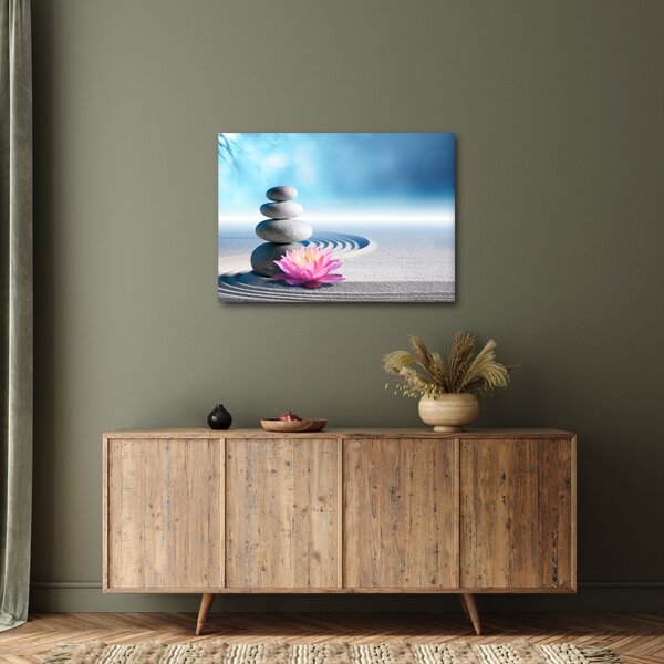 Homok, liliom és spa kövek képe (70x50 cm)
