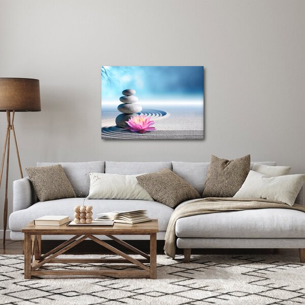 Homok, liliom és spa kövek képe (70x50 cm)
