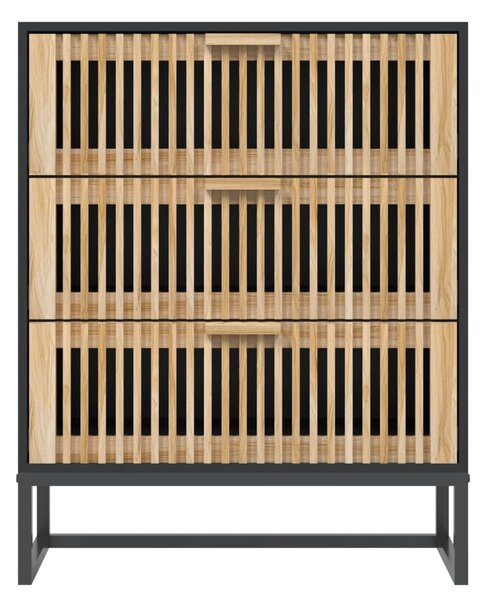 Fekete szerelt fa tálalószekrény 60 x 30 x 75 cm