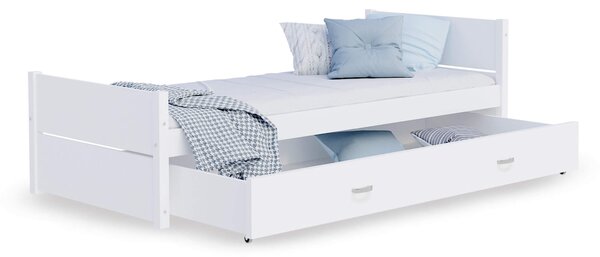 DANTE egyszemélyes ágy ágyneműtartóval 90x200 - fehér