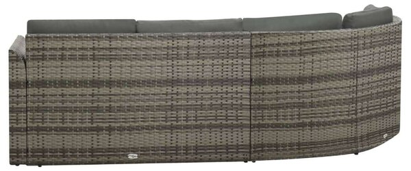 VidaXL 4 részes szürke polyrattan kerti bútorszett párnákkal