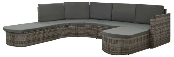 VidaXL 4 részes szürke polyrattan kerti bútorszett párnákkal